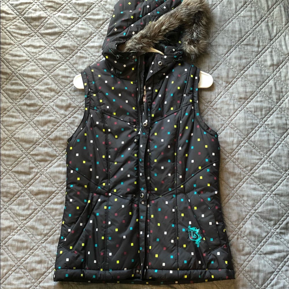 Burton DRYRIDE Snow Cold Weather Puffer Vest, polka dot multicolor, Size S